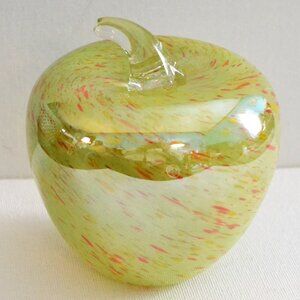 Art Glass As Apple Specks Of Orange Yellow Swirls Home Decor